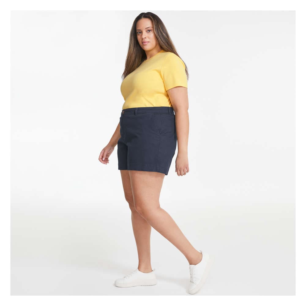 Plus size twill best sale shorts